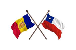 Andorra versus Chili twee land vlaggen foto