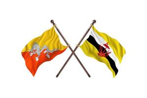 Bhutan versus Brunei twee land vlaggen foto
