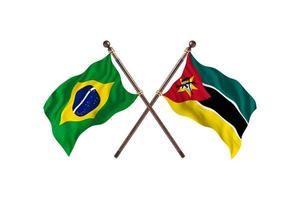 Brazilië versus Mozambique twee land vlaggen foto