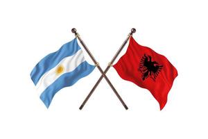 Argentinië versus Albanië twee land vlaggen foto