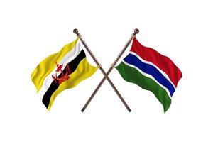 Brunei versus de Gambia twee land vlaggen foto