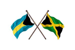 Bahamas versus Jamaica twee land vlaggen foto