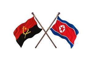 Angola versus noorden Korea twee land vlaggen foto