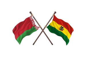 Wit-Rusland versus Bolivia twee land vlaggen foto