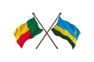 Benin versus rwanda twee land vlaggen foto
