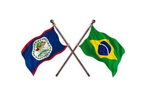 Belize versus Brazilië twee land vlaggen foto