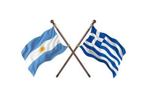 Argentinië versus Griekenland twee land vlaggen foto