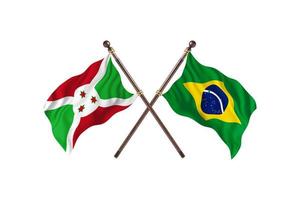 Burundi versus Brazilië twee land vlaggen foto