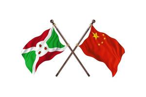 Burundi versus China twee land vlaggen foto