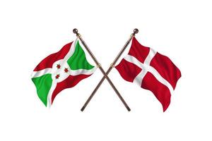 Burundi versus Denemarken twee land vlaggen foto