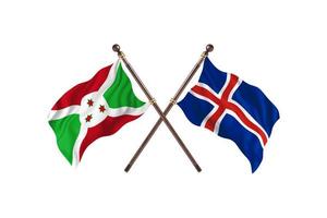 Burundi versus IJsland twee land vlaggen foto