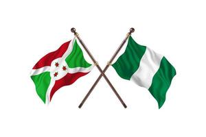 Burundi versus Nigeria twee land vlaggen foto