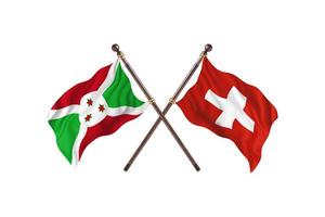Burundi versus Zwitserland twee land vlaggen foto