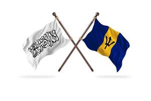 Islamitisch emiraat van afghanistan versus Barbados twee land vlaggen foto