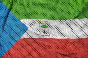 equatoriaal Guinea vlag gedrukt Aan een polyester nylon- sportkleding m foto