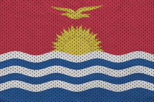 Kiribati vlag gedrukt Aan een polyester nylon- sportkleding maas fabri foto