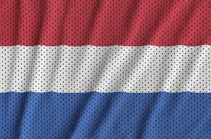 Nederland vlag gedrukt Aan een polyester nylon- sportkleding maas fa foto