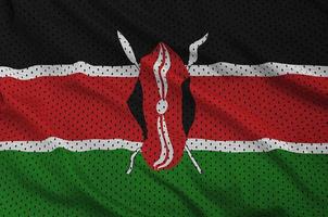 Kenia vlag gedrukt Aan een polyester nylon- sportkleding maas kleding stof w foto