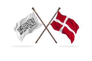 Islamitisch emiraat van afghanistan versus Denemarken twee land vlaggen foto