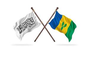 Islamitisch emiraat van afghanistan versus heilige vincent twee land vlaggen foto