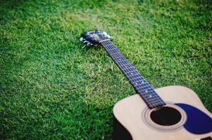 gitaar instrument van professionele gitaristen muziekinstrument concept voor entertainment foto
