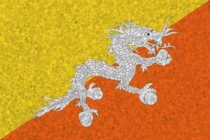 vlag van Bhutan Aan piepschuim structuur foto