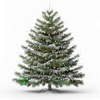 3d Kerstmis boom Aan geïsoleerd wit achtergrond. vakantie, viering, december, vrolijk Kerstmis foto