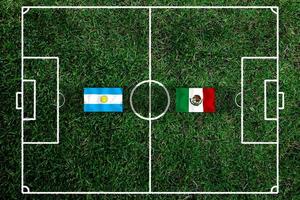 Amerikaans voetbal kop wedstrijd tussen de nationaal Argentijns en nationaal Mexico. foto
