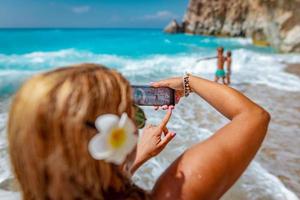 familie herinneringen van strand vakantie foto