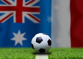Amerikaans voetbal kop wedstrijd tussen de nationaal Australië en nationaal Frankrijk. foto