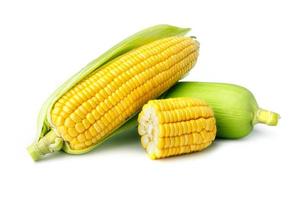 verse maïs geïsoleerd op een witte achtergrond foto