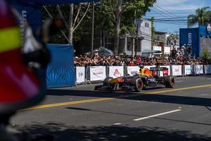 guadalajara, Mexico - oktober 25 2022 showrun checo perez, formule 1 rood stier single zitter rb7 foto