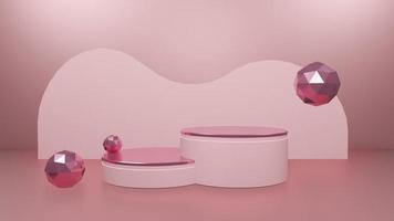 3d Product backdrop met Scherm cirkel roze podium foto