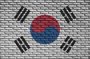 zuiden Korea vlag is geschilderd op een oud steen muur foto