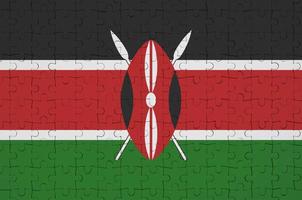 Kenia vlag is afgebeeld Aan een gevouwen puzzel foto
