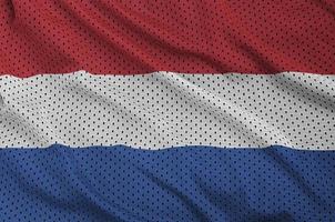 Nederland vlag gedrukt Aan een polyester nylon- sportkleding maas fa foto