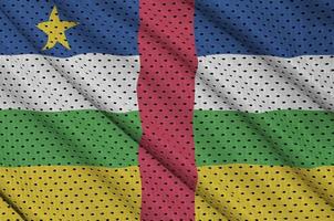 centraal Afrikaanse republiek vlag gedrukt Aan een polyester nylon- sport foto