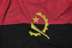 Angola vlag gedrukt Aan een polyester nylon- sportkleding maas kleding stof foto