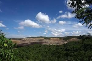 landschap visie van Open pit steenkool mijnbouw. locatieat sangatta, oosten- kalimantaan, Indonesië. foto