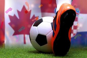 Amerikaans voetbal kop wedstrijd tussen de nationaal Canada en nationaal Kroatië. foto