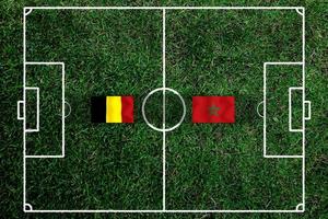 Amerikaans voetbal kop wedstrijd tussen de nationaal belgie en nationaal Marokko. foto