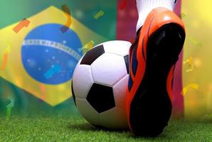 Amerikaans voetbal kop wedstrijd tussen de nationaal Brazilië en nationaal kameroen. foto