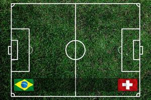 Amerikaans voetbal kop wedstrijd tussen de nationaal Brazilië en nationaal Zwitserland. foto
