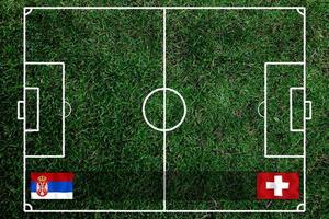 Amerikaans voetbal kop wedstrijd tussen de nationaal Servië en nationaal Zwitserland. foto