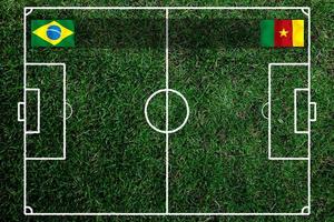 Amerikaans voetbal kop wedstrijd tussen de nationaal Brazilië en nationaal kameroen. foto