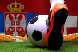 Amerikaans voetbal kop wedstrijd tussen de nationaal Servië en nationaal Zwitserland. foto