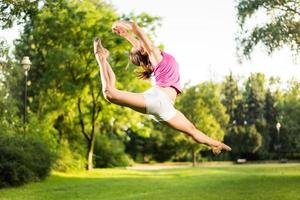 jumping vrouw visie foto