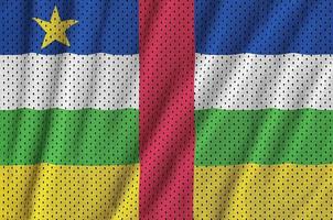 centraal Afrikaanse republiek vlag gedrukt Aan een polyester nylon- sport foto