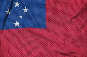 Samoa vlag gedrukt Aan een polyester nylon- sportkleding maas kleding stof w foto