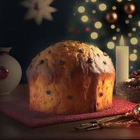 panettone is de traditioneel Italiaans toetje voor Kerstmis foto